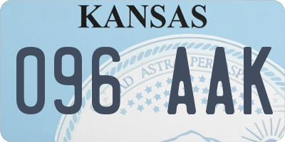 KS license plate 096AAK