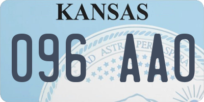 KS license plate 096AAO