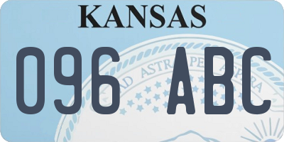 KS license plate 096ABC