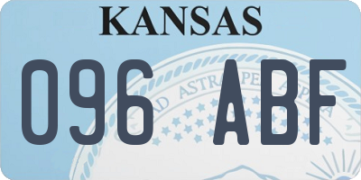 KS license plate 096ABF