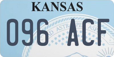 KS license plate 096ACF