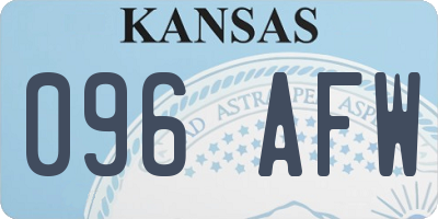 KS license plate 096AFW