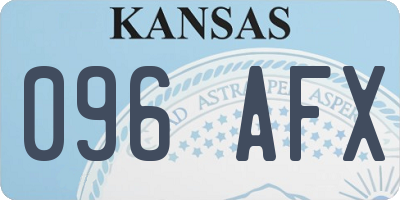 KS license plate 096AFX