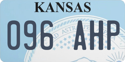 KS license plate 096AHP