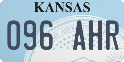 KS license plate 096AHR