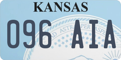 KS license plate 096AIA