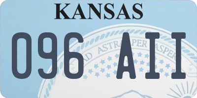 KS license plate 096AII