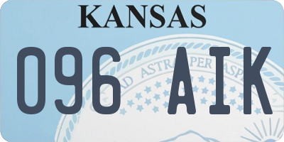 KS license plate 096AIK