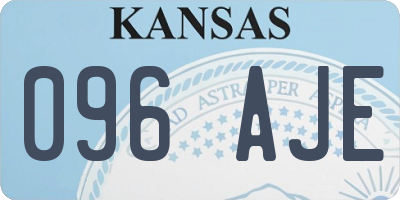 KS license plate 096AJE