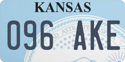 KS license plate 096AKE