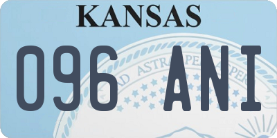 KS license plate 096ANI