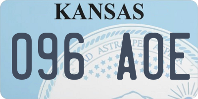 KS license plate 096AOE