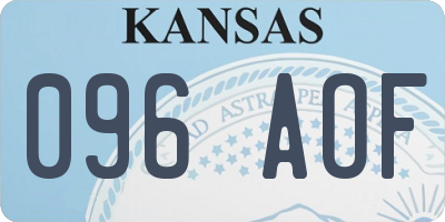 KS license plate 096AOF