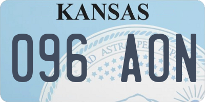 KS license plate 096AON