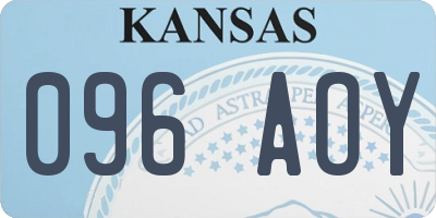 KS license plate 096AOY