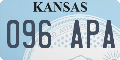 KS license plate 096APA