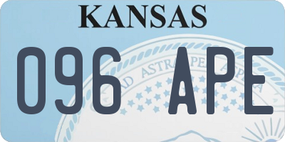 KS license plate 096APE
