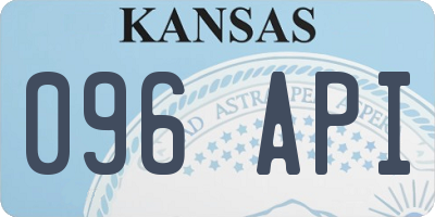 KS license plate 096API
