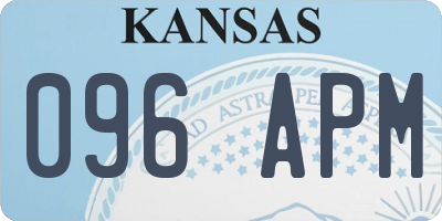 KS license plate 096APM