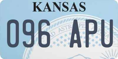 KS license plate 096APU
