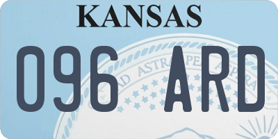 KS license plate 096ARD