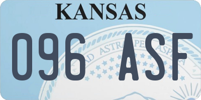 KS license plate 096ASF