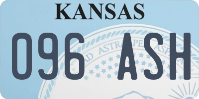 KS license plate 096ASH