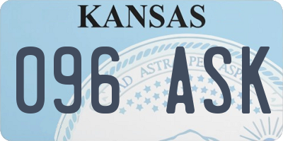 KS license plate 096ASK