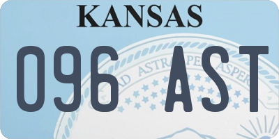 KS license plate 096AST