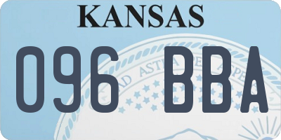 KS license plate 096BBA