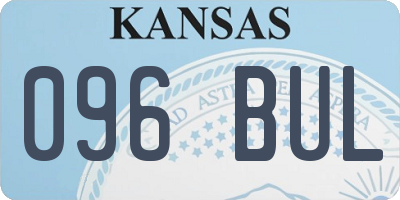 KS license plate 096BUL