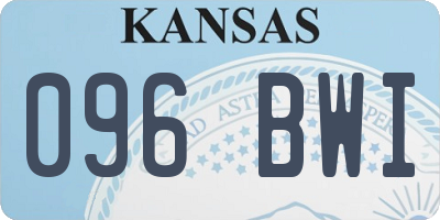 KS license plate 096BWI