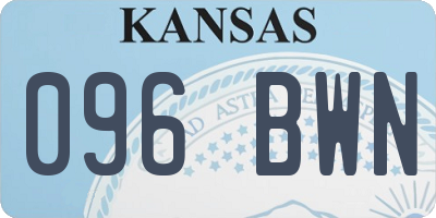 KS license plate 096BWN