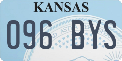 KS license plate 096BYS