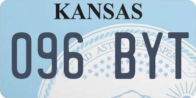 KS license plate 096BYT