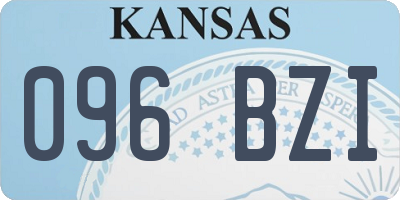 KS license plate 096BZI