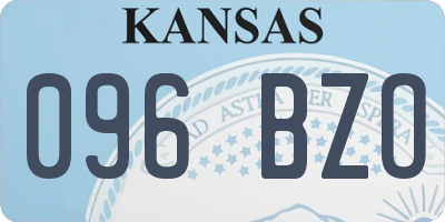 KS license plate 096BZO