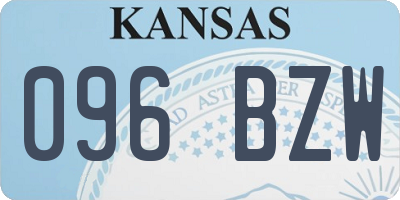 KS license plate 096BZW