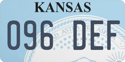 KS license plate 096DEF