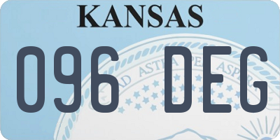 KS license plate 096DEG