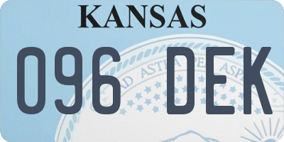 KS license plate 096DEK
