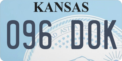 KS license plate 096DOK