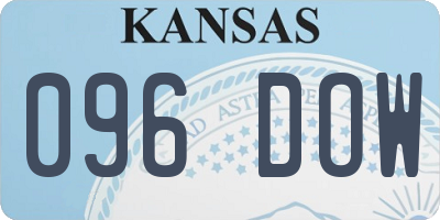 KS license plate 096DOW