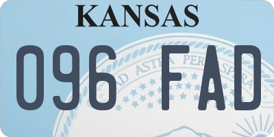 KS license plate 096FAD