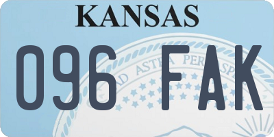 KS license plate 096FAK