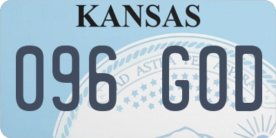 KS license plate 096GOD