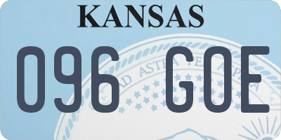 KS license plate 096GOE