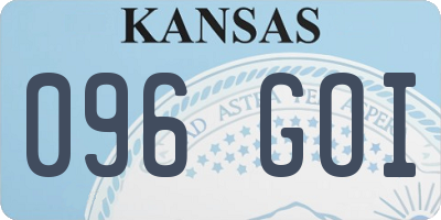 KS license plate 096GOI