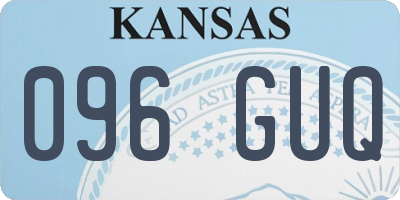 KS license plate 096GUQ