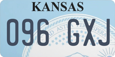 KS license plate 096GXJ